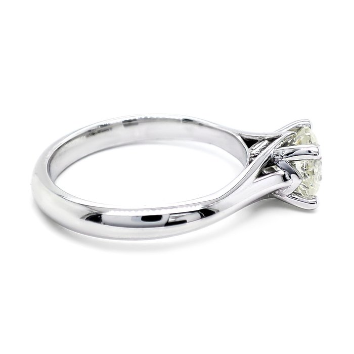 Ingen mindstepris - Ring - 14 karat Hvidguld -  1.08ct. tw. Gul Diamant (Naturfarvet)