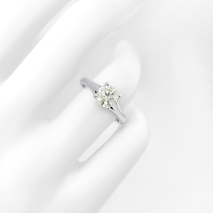 Ingen mindstepris - Ring - 14 karat Hvidguld -  1.08ct. tw. Gul Diamant (Naturfarvet)