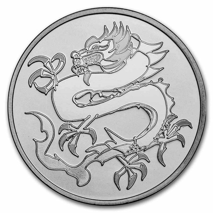 Verden. Silver medal ND Dragon, 1 Oz (.999)  (Ingen mindstepris)