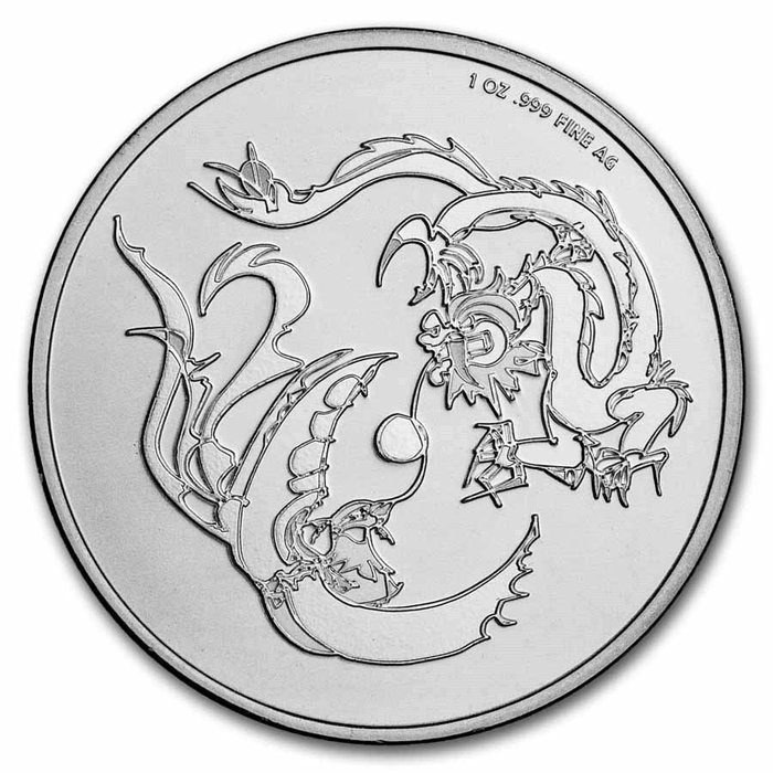 Verden. Silver medal ND Dragon, 1 Oz (.999)  (Ingen mindstepris)