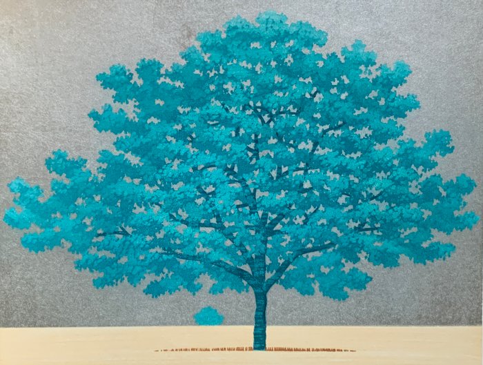 'Blue Tree' - Signed and numbered by the artist 307/500 - Hajime Namiki 並木一 (b 1947) - Japan