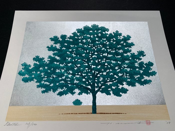 'Blue Tree' - Signed and numbered by the artist 307/500 - Hajime Namiki 並木一 (b 1947) - Japan