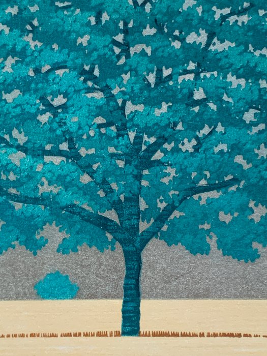 'Blue Tree' - Signed and numbered by the artist 307/500 - Hajime Namiki 並木一 (b 1947) - Japan