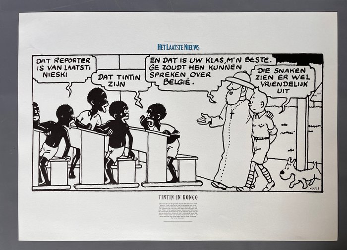 Hergé - 1 Silkscreen - Tintin - Tintin au Congo - Het laatste Nieuws