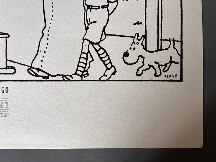 Hergé - 1 Silkscreen - Tintin - Tintin au Congo - Het laatste Nieuws