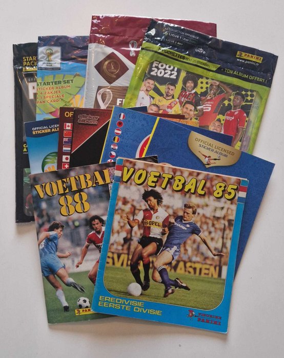 Panini - World Cup 2014/15/18/22 + Euro 2004/16 + Voetbal 85/88 + Pro League 21/22 + Foot 22 - 4 starterpacks Empty Album