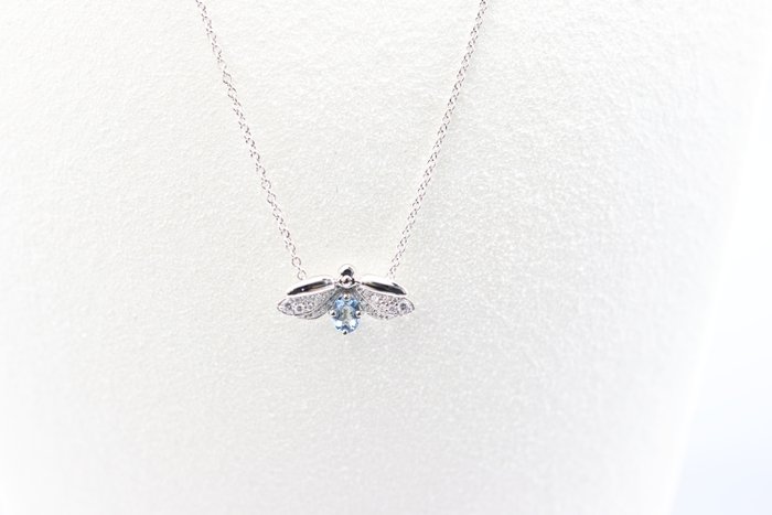 Tiffany  Co. - Halskæde med vedhæng - Paper Flower Firefly Diamond Necklace Platin