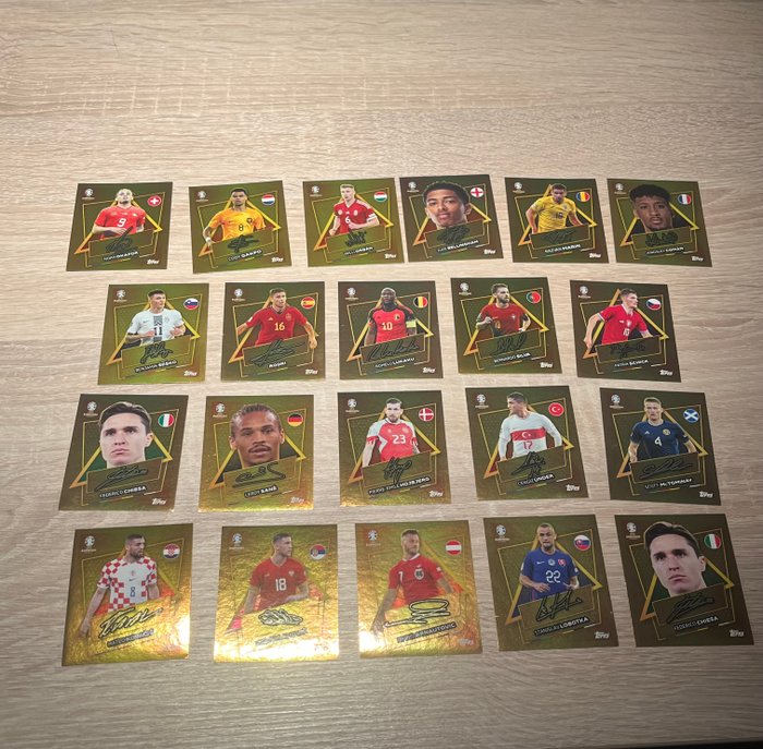 Topps - Euro 2024 - SP Signatures - Including Bellingham - (21/21) Complete loose Sticker Set