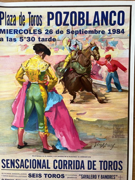 Anonymous - poster pubblicitario Plaza de Toros (corrida) – 1984 - offset