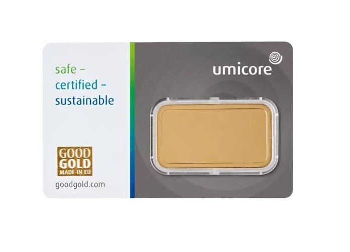 20 gram - Guld 999 - Umicore, Belgium - Forseglet  Med certifikat