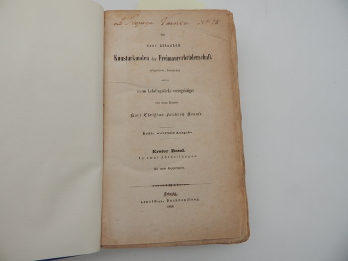 Krause - freimaurer Kunst Urkunden der Freimaurerbruderschaft - 1849