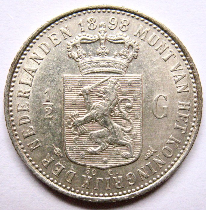 Holland. Wilhelmina. 1/2 Gulden 1898 - kwaliteit  (Ingen mindstepris)