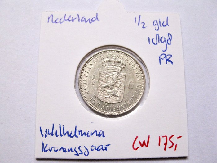 Holland. Wilhelmina. 1/2 Gulden 1898 - kwaliteit  (Ingen mindstepris)