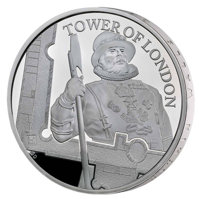 Storbritannien. 5 Pounds 2019  "The Tower of London The Yeoman Warders " 0,99  Oz Proof  (Ingen mindstepris)