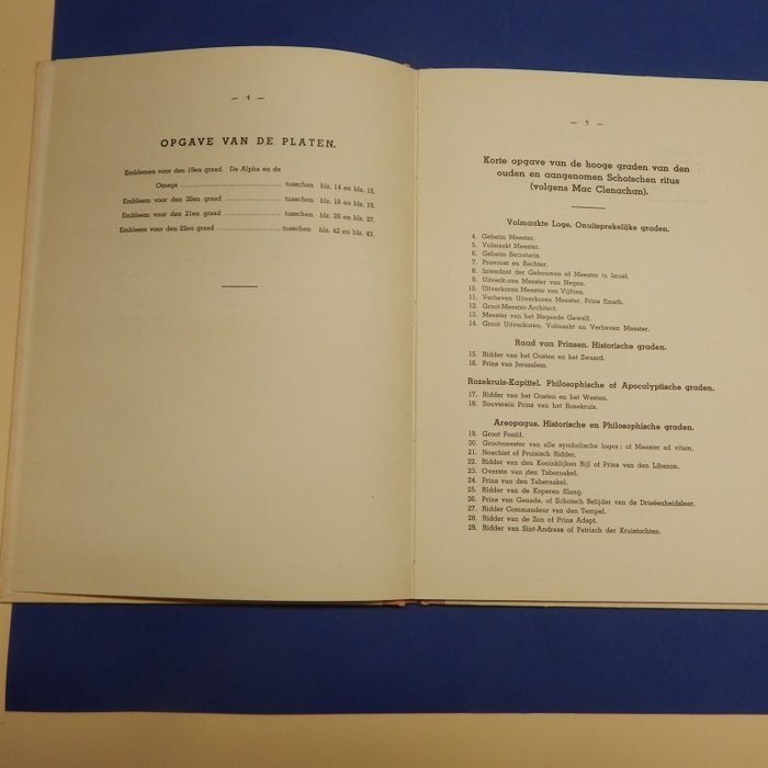 Jasper - De Hooge graden van den Ouden en Aangenomen Schotschen Ritus der Vrijmetselarij - 1937