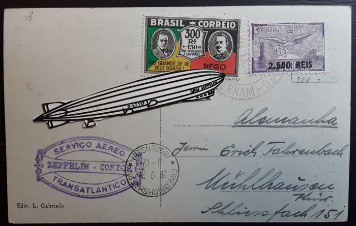 Brasilien  - 2 Zeppelin-dokumenter- 2 Südamerikafahrt 1931 / 20 Südamerikafahrt ( 7 Südamerikafahrt des LZ 129