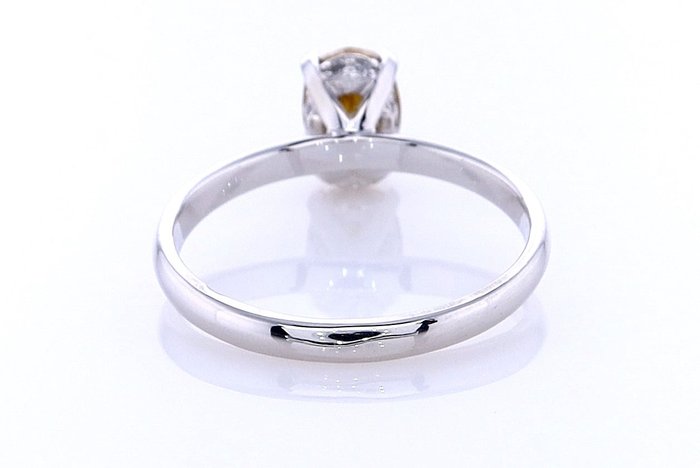 Ring - 14 karat Hvidguld -  0.91ct. tw. Diamant (Naturfarvet) - Diamant