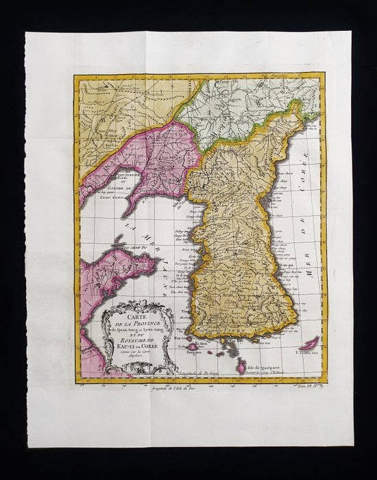 Asien - Korea / Kina / Seoul / Pyongyang; J.N. Bellin / A.F. Prevost - Carte De La Province De Quan-Tong, Ou Lyan-Tong Et Du Royaume De Kau-Li Ou Coree - 1751-1760