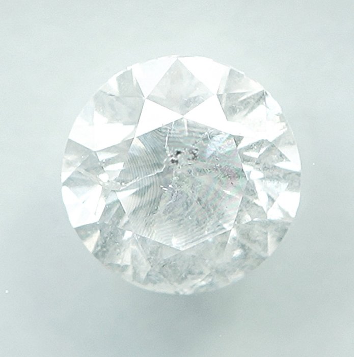 1 pcs Diamant  (Natur)  - 0.46 ct - Rund - F - I3 - International Gemological Institute (IGI)