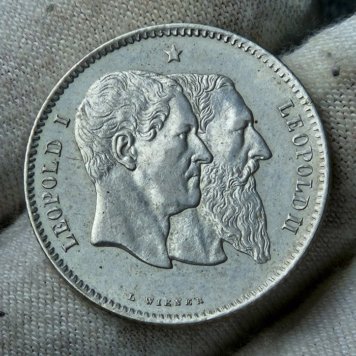 Belgien. Leopold II (1865-1909). 1 Franc 1880  (Ingen mindstepris)