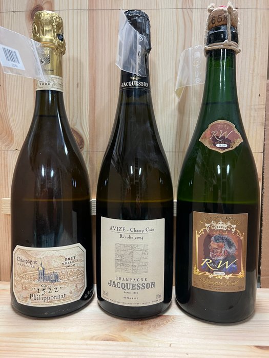 Jacquesson Philipponnat Bedel - 2000 Cuvée 1522 2004 Avize Cain 1996 Cuvée Robert Winer - Champagne - 3 Flasker (075 L)