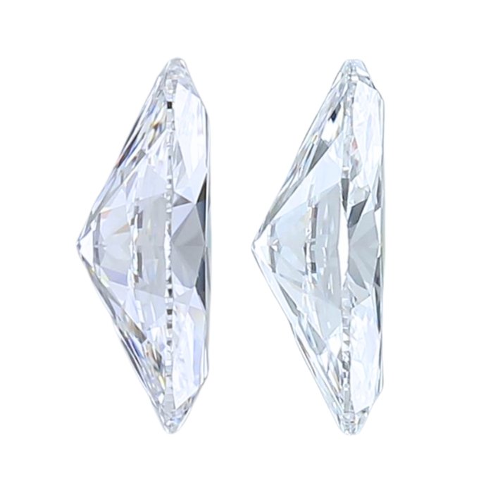 2 pcs Diamant  (Natur)  - 1.50 ct - Marquise - D (farveløs) - IF, VVS1 - Gemological Institute of America (GIA)