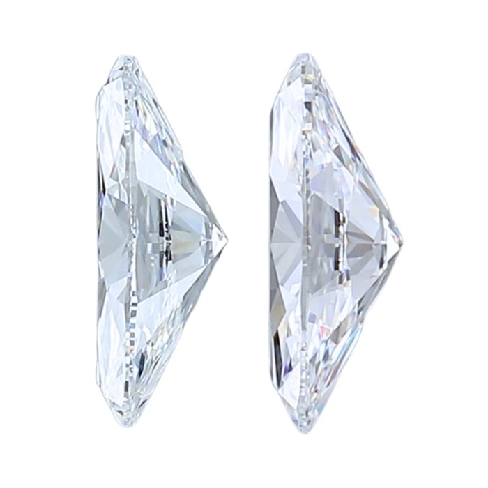 2 pcs Diamant  (Natur)  - 1.50 ct - Marquise - D (farveløs) - IF, VVS1 - Gemological Institute of America (GIA)