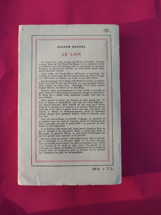 Signé; Joseph Kessel - Le Lion - 1958