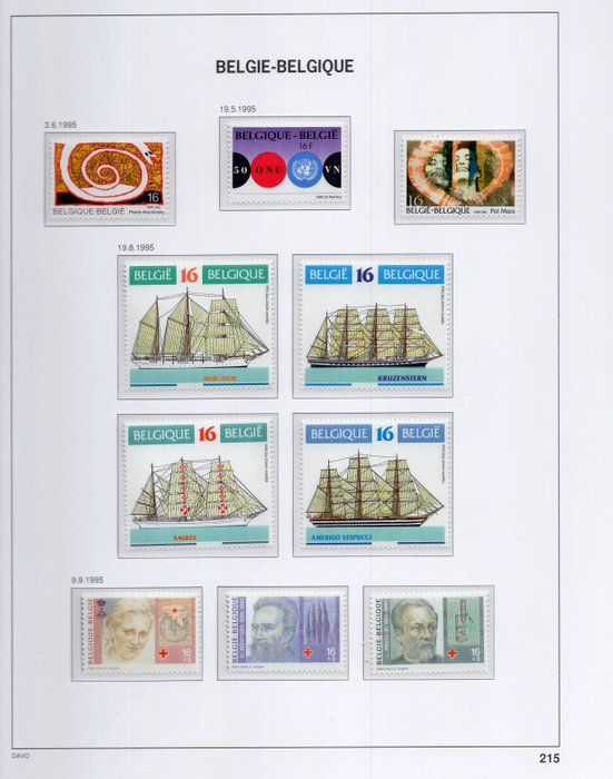 Belgien 1995/1999 - DAVO LX V komplet med alle hæfter og C6 og C7 også 220a og 243a,b (se beskrivelse)