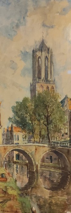 A.L.Buitendijk (XX) - Kerktoren in Leiden