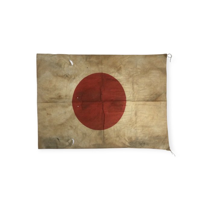 Japan - Flag - WWII-Era Vintage Japanese Nisshoki (Rising Sun Flag) - Authentic War Relic, 73.5 x 98.5 cm