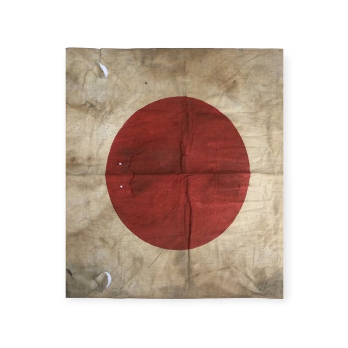 Japan - Flag - WWII-Era Vintage Japanese Nisshoki (Rising Sun Flag) - Authentic War Relic, 73.5 x 98.5 cm