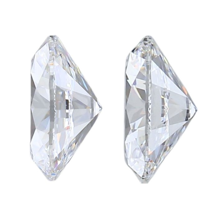 2 pcs Diamant  (Natur)  - 1.40 ct - Oval - D (farveløs), E - VVS1 - Gemological Institute of America (GIA)