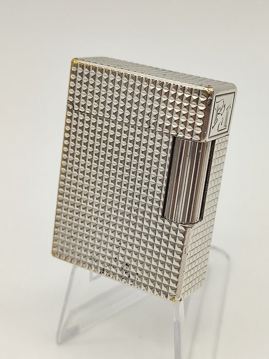 ST Dupont - Silver Plated Diamond Head Style Line 1 Small BR type * Bicolor Pattern * - Lighter - Forsølvet