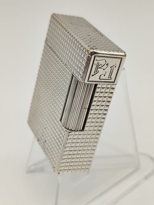 ST Dupont - Silver Plated Diamond Head Style Line 1 Small BR type * Bicolor Pattern * - Lighter - Forsølvet