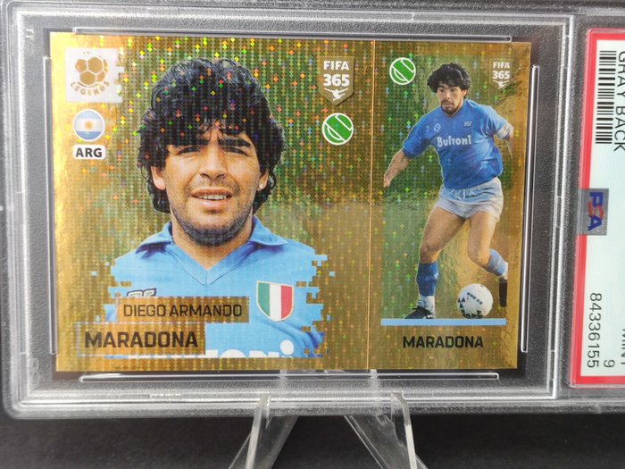 2018 Panini FIFA 365 Diego Maradona - Gray Back PSA 9 Graded card