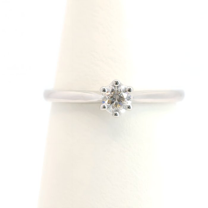 Forlovelsesring - 14 karat Hvidguld -  0.23ct. tw. Diamant (Natur)