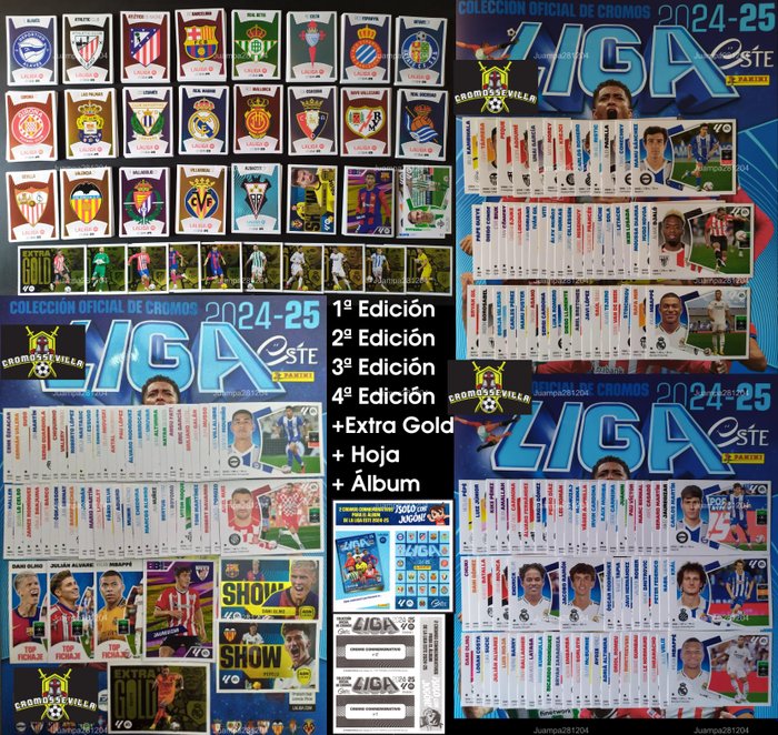 Panini - Liga Este 2024/25 - Huge, read description.. - Kylian Mbappé, Lamine Yamal - 1 Empty album + complete loose sticker set