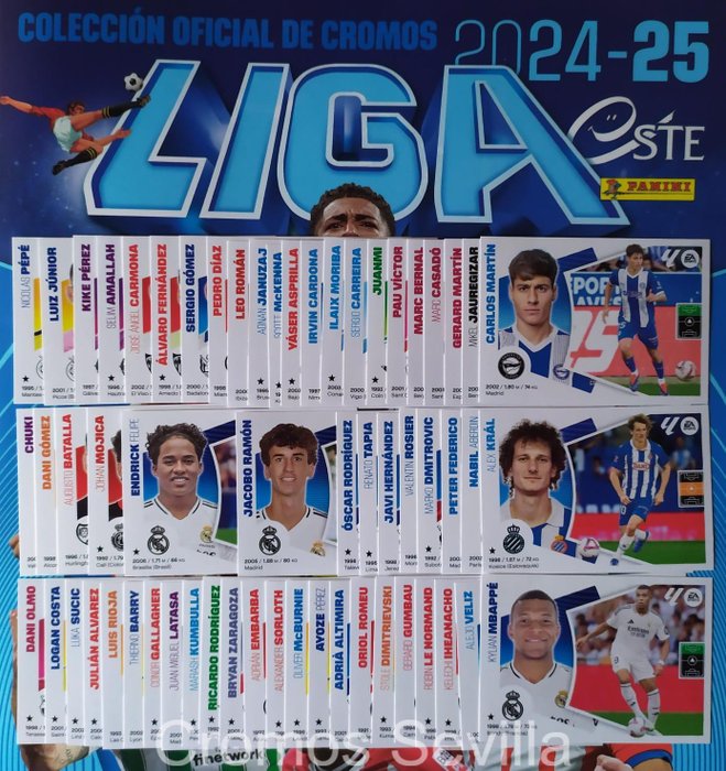 Panini - Liga Este 2024/25 - Huge, read description.. - Kylian Mbappé, Lamine Yamal - 1 Empty album + complete loose sticker set