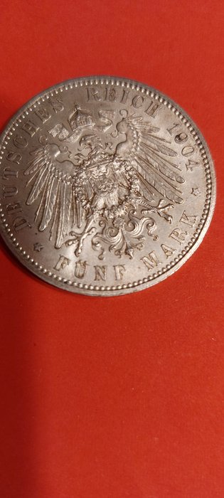 Tyskland, Emperie, Tyskland, Sachsen. Georg (1902-1904). 5 Mark 1904  (Ingen mindstepris)