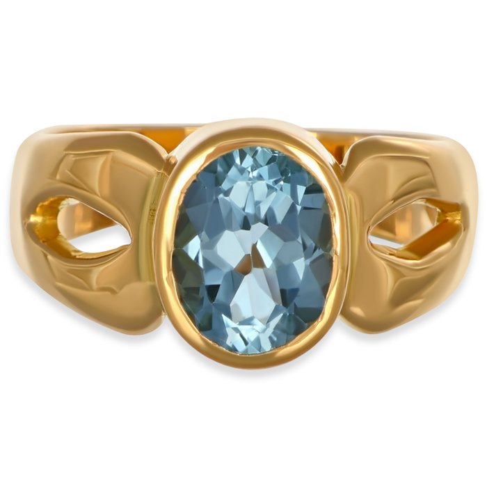 Ring - 18 kraat Gulguld -  3.00ct. tw. Topas