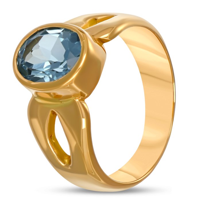 Ring - 18 kraat Gulguld -  3.00ct. tw. Topas