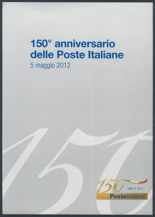 Den Italienske Republik 2012 - Noter om sølvfolie: 150 års jubilæum for postvæsenet. Kun få eksempler. - Sassone n. 18