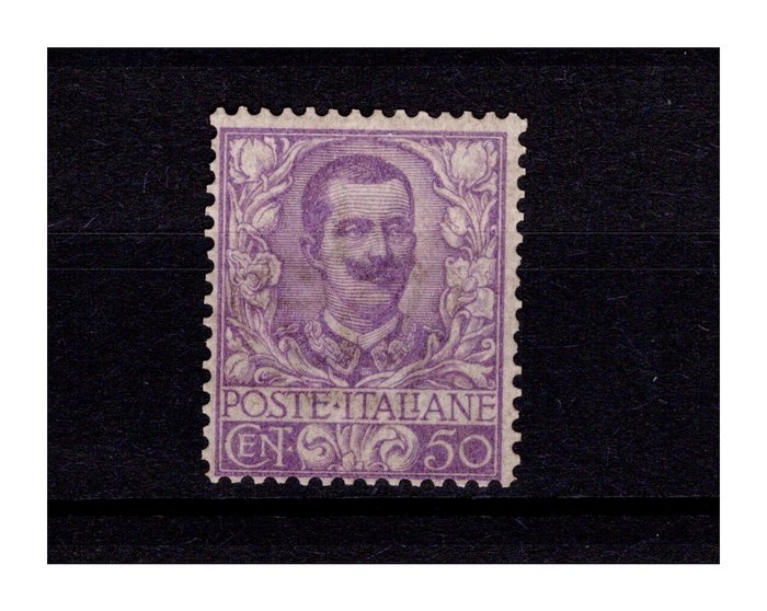 Italien Kongerige 1901/1901 - Blomster 50 Cent. Mauve diskret MNH centrering - Sassone 76