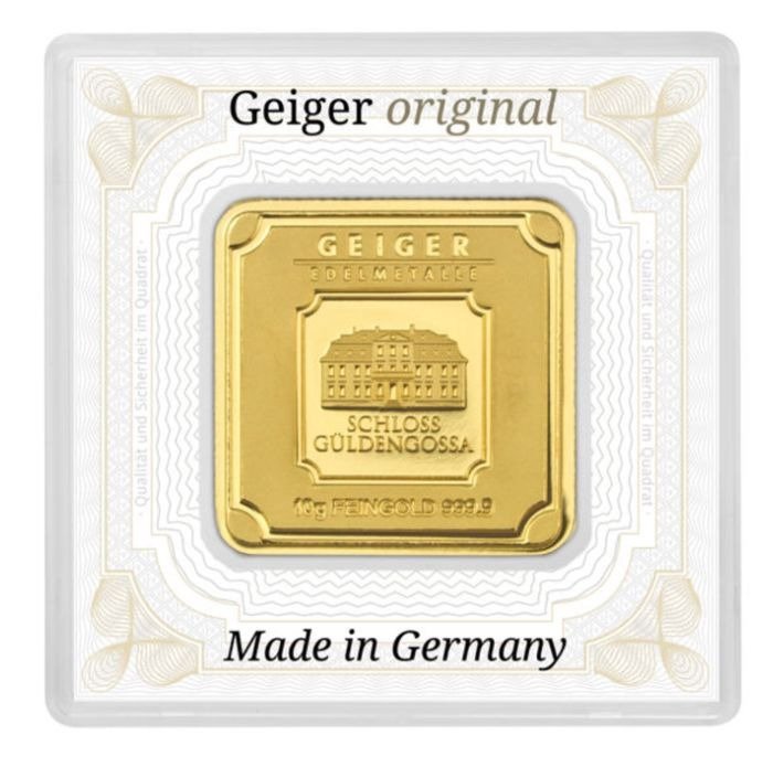 10 gram - Guld 999 - Geiger Edelmetalle, Germany - Forseglet  Med certifikat