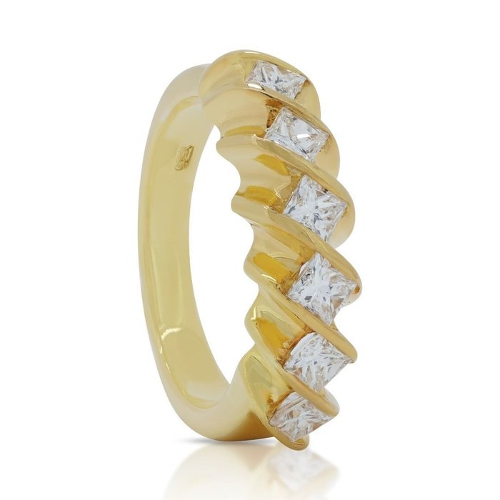 Ring - 18 kraat Gulguld -  0.60ct. tw. Diamant (Natur)