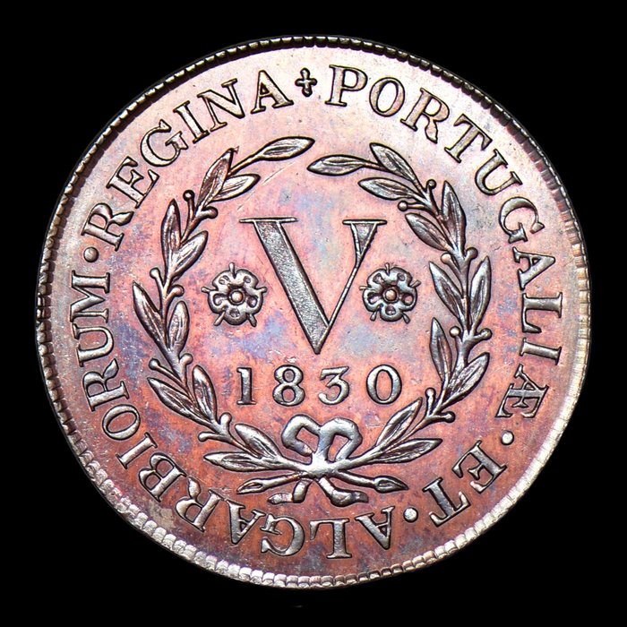 Azores Portugal D Maria II (1834-1853) V Reis 1830 (Londres)