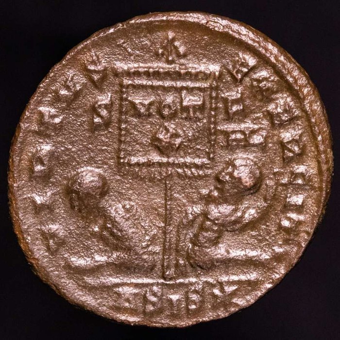 Romarriket. Crispus (AD 317-326). Follis Minted in Siscia. VIRTVS EXERCIT / ASIS✯  (Ingen mindstepris)