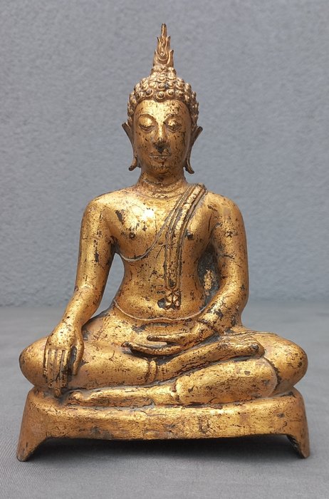 Buddha i forgyldt bronze - Thailand  (Ingen mindstepris)