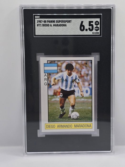 1987/88 Panini Supersport Diego Maradona #71 SGC 6.5 Graded sticker